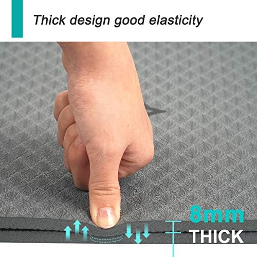 Extra Large Yoga Mat 72" x 26" - Non Slip Exercise Mat 8mm Thick Eco Friendly with Carrying Strap for Yoga, Pilates, Home Workouts & Floor Fitness
