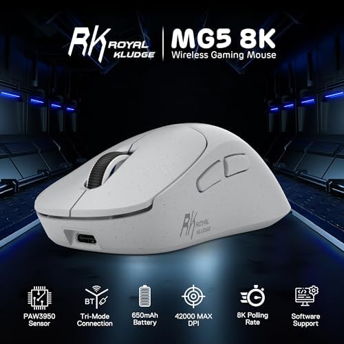 RK ROYAL KLUDGE MG5 8K Wireless Gaming Mouse 42000 DPI PAW3950 Sensor