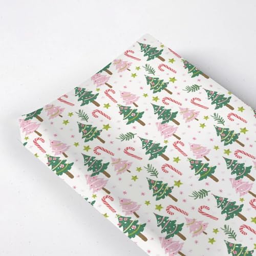 Colorful Christmas Trees Leaves Stars Winter Holiday Pattern Baby Changing Pad Cover, Unisex Christmas Nursery Diaper Changing Table Pad Mat Sheet for Boys Girls-16x32