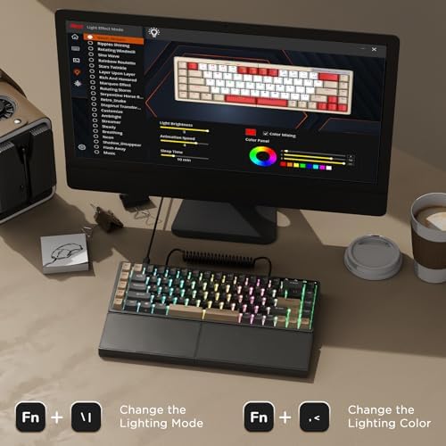 RK ROYAL KLUDGE S70 Ergonomic Split Keyboard, Linear Creamy Switch Black