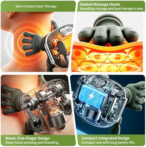 Neck and Shoulder Massager with Heat, 4D Shiatsu Deep Tissue