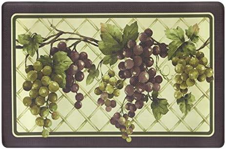 PowerSellerUSA Printed Anti Fatigue Mat, Non Slip Printed Textured Comfort Standing Floor Mats for Living, Dining Room, Bedroom, Kitchen, Office, Work (18x30 in., Grapes)