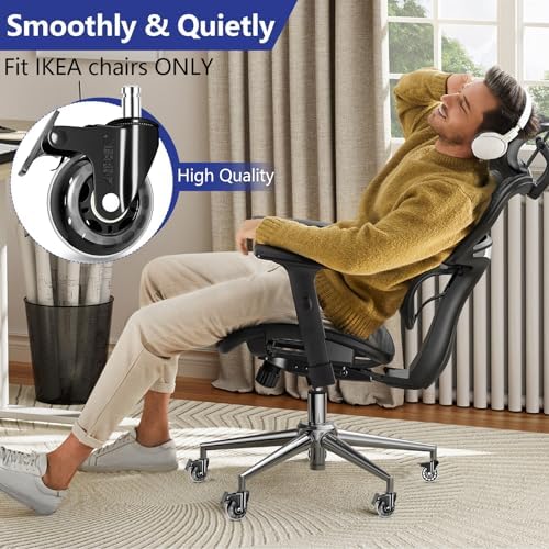 AGPtEK Office Chair Casters with Brake Heavy Duty 2.5" Set of 5