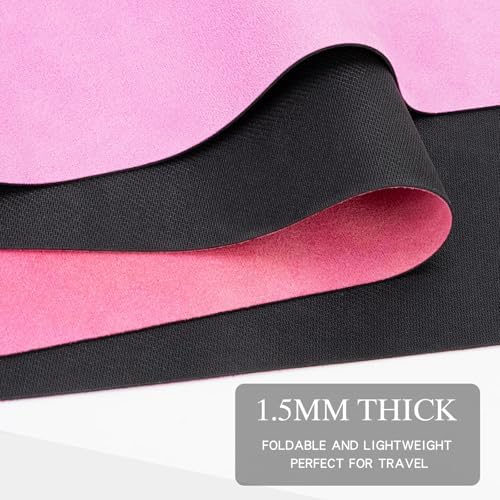 Foldable Yoga Mat, 1.5mm Thick Exercise Yoga Mat With Carry Bag