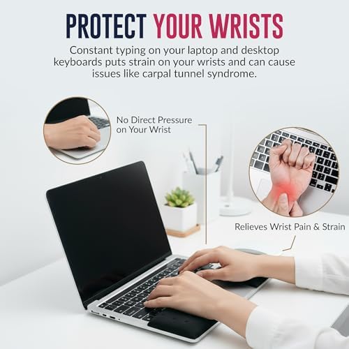 WavePads by PostureUp – Original Two Pack Adjustable Wrist Rests for Laptop and Keyboard Ergonomic Memory Foam Laptop Wrist Pads for Wrist Pain & Carpal Tunnel Relief, Memory Foam Wrist Support Pad