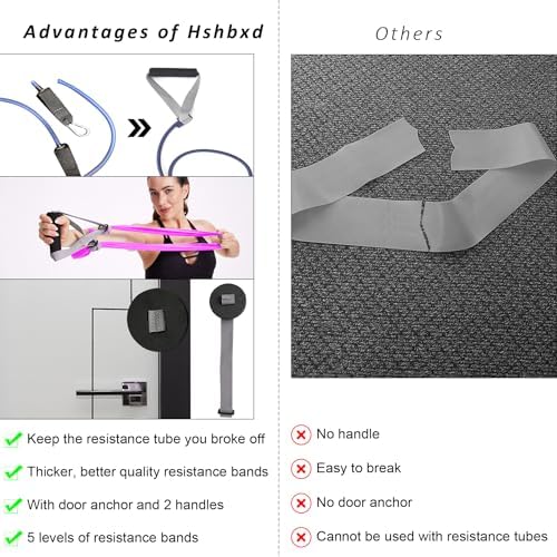 Resistance Bands Set for Physical Therapy, Rehab, Yoga and Pilates