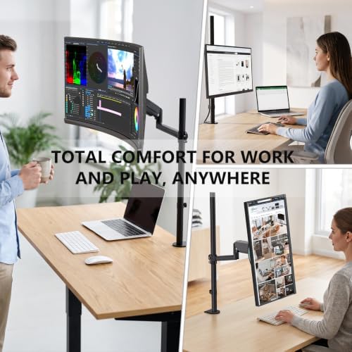 WALI Extra Tall Monitor Mount for 13-40 inch Computer Screens, up to 22 lbs