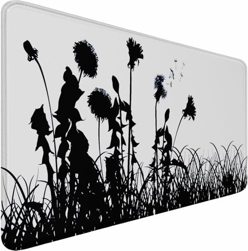 Gaming Mouse pad, Waterproof Mousepad with Stitched Edges, Flowers Plants