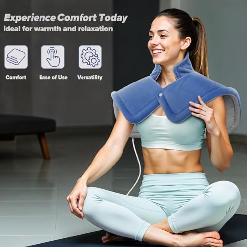 Heating Pad for Neck Shoulder, 3X Deeper Pain Relief, Women Men Gifts