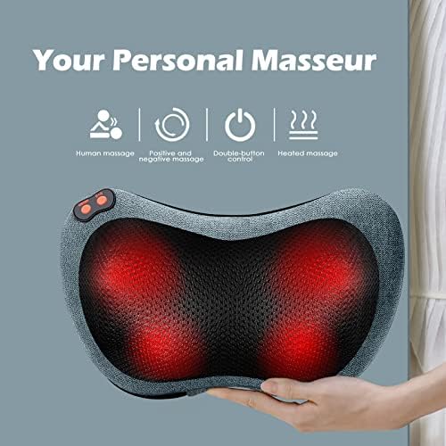 Papillon Back Massager with Heat,Shiatsu Pillow for Body Pain Relief Blue
