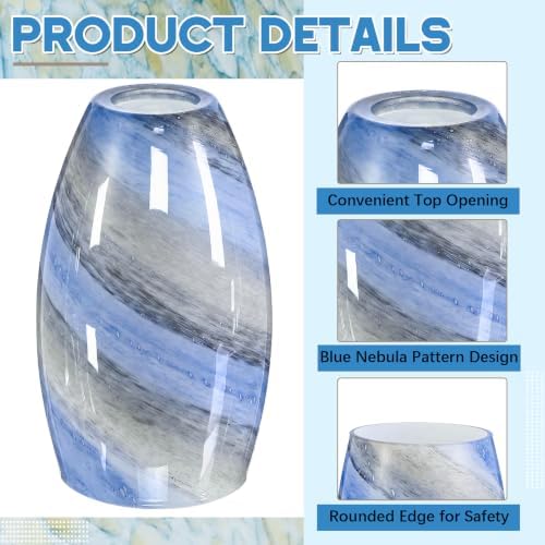 Teenyyou 1 Set Oval Glass Lamp Shade Replacement, Glacier Flow