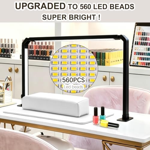 Half Moon Light for Nail Tech, 560 LEDs Professional Nail Desk Lamp