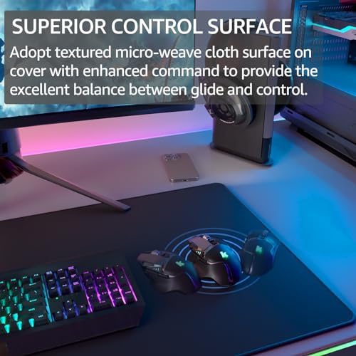 KTRIO Large Gaming Mouse Pad Desk Mat for Gamer, 31.5" x 15.7", Black, XXL