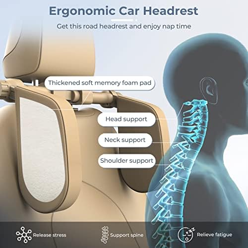 Adjustable Car Headrest Pillow, Road Pal Car Headrest