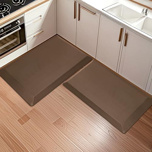 Tyrot Extra Thick Anti Fatigue Mat for Kitchen Floor, 20x32+20x32, Brown
