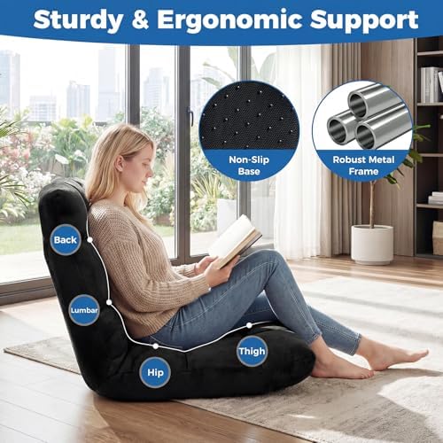 COSTWAY Floor Chair, 14 Positions Adjustable Floor Gaming Chair