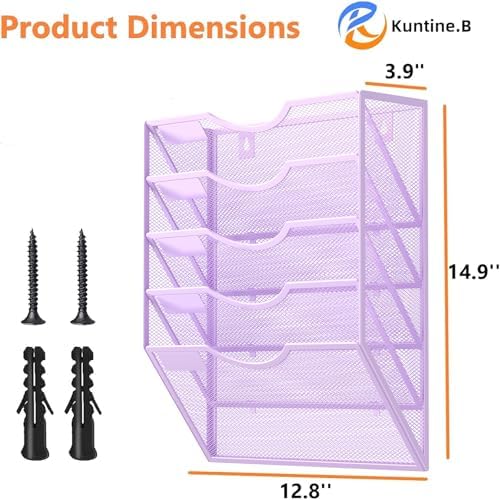 Kuntine.B Wall File Organizer Office Hanging Magazine Holder Wall File Organizer for Office Home