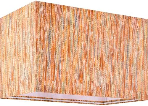 GO&SO Medium Rectangle Lamp Shades Set of 2,14"L×8"W×9"H Texture Multi-Red
