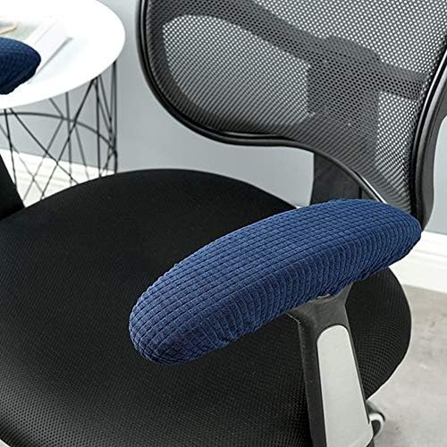 Kakalote Stretchable Office Chair Armrest Covers, 1Pairs Removable Arm Rest Slipcovers Elastic Arm Covers Protectors for Office, Desk, Gaming Chairs(Navy Blue-No Padding)