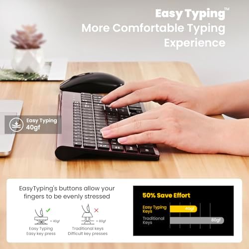 cimetech Wireless Keyboard and Mouse Combo - Burgundy Black