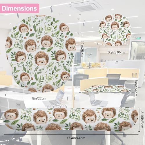 Cute Hedgehog Mouse Pad with Wrist Rest Set, 3-in-1 Wrist Support Mousepad Set, Gaming Mat Pad with Anti-Skid Base,Ergonomic Memory Foam Mouse Pad Set for Women, Office, Typing, Gaming