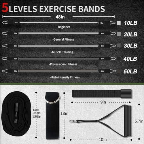 VEICK Resistance Bands with Handles, Exercise Tube Bands Set for Workouts