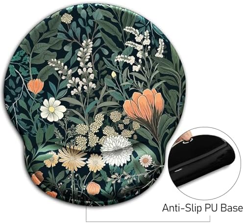 Blusabaca Wildflower Mouse Pad Wrist Rest Ergonomic Mousepad Wrist Support
