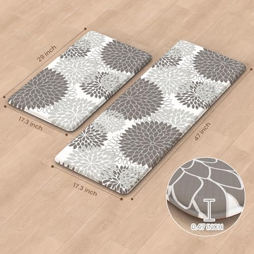 KIMODE Anti Fatigue Mats for Kitchen Floor Cushioned Kitchen Rugs Sets of 2