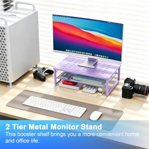 gianotter 2-Tier Metal Monitor Stand Riser