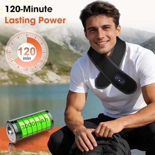 Cordless Neck Heating Pad for Pain Relief,Electric Heated Neck Wrap,3000mAh Battery Heated Neck Brace,Rechargeable Neck Warmer