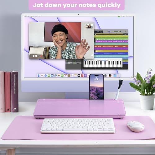 Varhomax Glass Desk Whiteboard with Storage