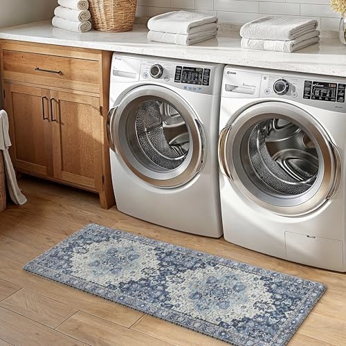 GENIMO Anti Fatigue Kitchen Mats for Floor 2PCS, Standing Rugs,Navy Blue