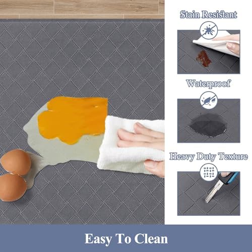 HEBE Anti Fatigue Kitchen Rugs Set of 3, Cushioned Kitchen Mats for Floor