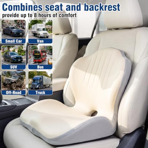 Car Seat Cushion Office Chair Cushion with Lumbar Support Pillow
