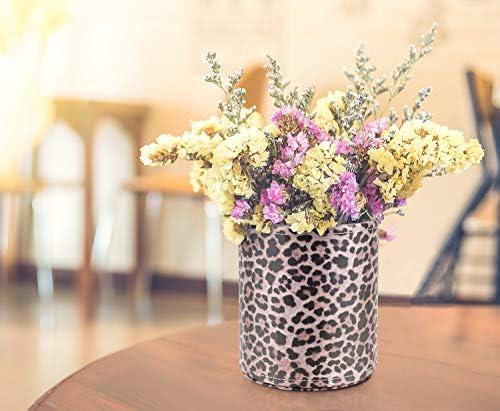 Pen Holder for Women Girls Desk Decor Pencil Cup for Decoration Durable Leather Desk Organizer Makeup Brush Holder, Classic Leopard