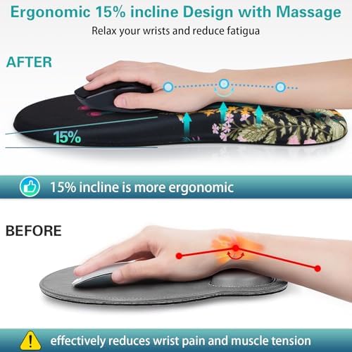 Canjoy Mouse Pad with Wrist Rest, Ergonomic Wrist Support with Massage