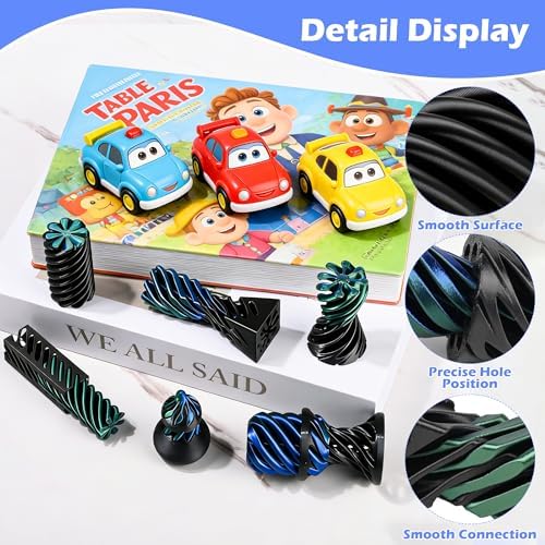 6 Pack 3D Printed Spiral Cone Fidget Toys Black Desk Relief Set
