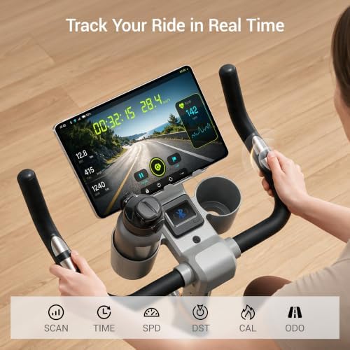 CURSOR Exercise Bike, Magnetic Friction Stationary Bikes for Home with APP