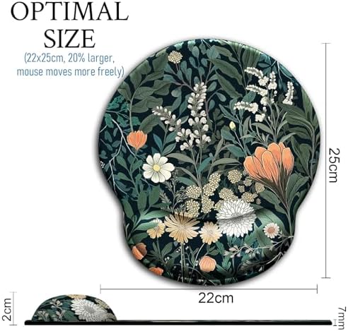 Blusabaca Wildflower Mouse Pad Wrist Rest Ergonomic Mousepad Wrist Support