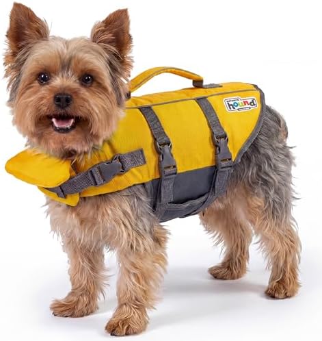 Outward Hound Granby Splash Dog Life Jacket, Life Vest, Yellow, X-Small