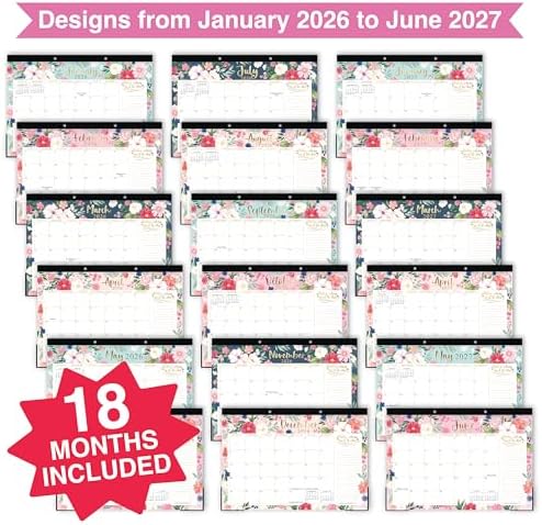 Large Desk Calendar 2026 - Desktop Calendar 2026-2027