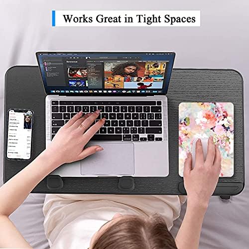Small Mouse Pad, Mini Mouse Pad 6 x 8 In, Thick Rubber Waterproof Mouse Mat, Cute Mousepad for Women Men Kids Wireless Mouse Mini Laptops Keyboard Tray Home Office Travel, Floral Pink Flowers