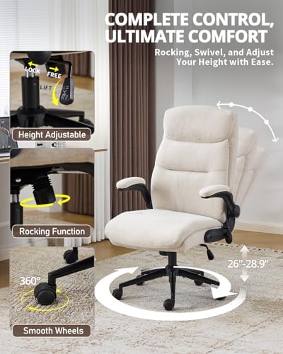 Karl home Ergonomic Office Chair Inflatable Lumbar High Back, Khaki