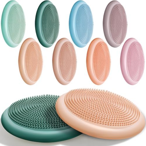 Libima 8 Pcs Wiggle Seat for Sensory Kids Flexible Wobble Cushion Non Slip Balance Disc for Adults Core Strength Physical Exercise Improve Posture School Home Office