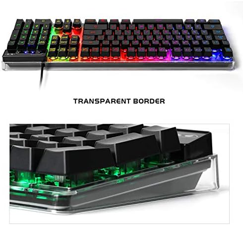 Gaming Keyboard and Mouse Combo, K1 RGB LED Backlit Wired Keyboard with 104 Key Computer PC Gaming Keyboard for PC/Laptop (Black)