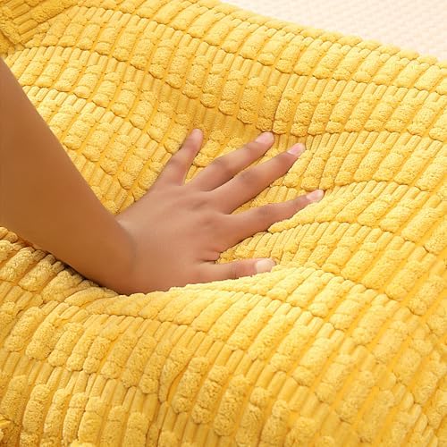 Reading Pillow for Sitting in Bed with Arm,Yellow Corduroy,M