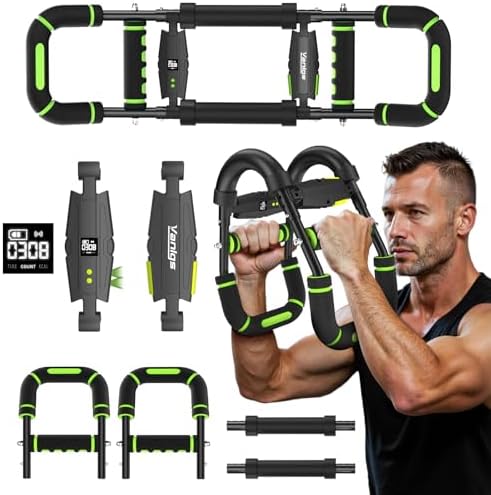 Twister Arm Trainer for Men, Chest Workout Equipment 5-Level Adjustable (40-130lb) with Ergonomic 27° Targets Biceps/Clip/Thigh, Portable Exerciser for Home Gym Travel Fitness