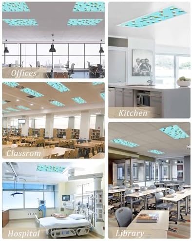 Ice Cream Magnetic Fluorescent Light Covers for Ceiling Lights 2 x 4 Feet,Summer Popsicle Tasty Desserts Food Frosting Office Classroom Kitchen Drop Ceiling Light Covers Filters Shade Panel 1 Pack