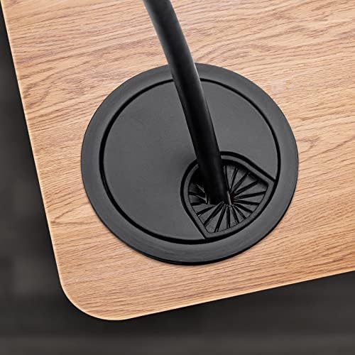 Desk Grommet, 2 Inch Metal Desk Cable Grommet, Black, 2 Pack