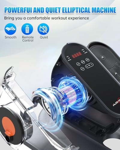 Under Desk Elliptical Machine, Electric Leg Exerciser While Sitting for Seniors with Remote Control, Whisper Quiet Motorized Seated Pedal Exerciser, Home Office Daily Use, No Assembly Required